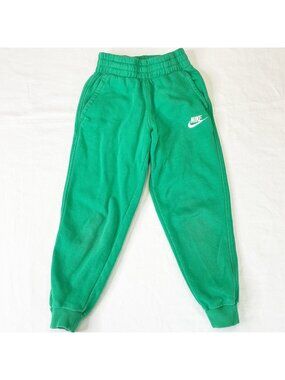 Nike Youth Green Fleece Jogger Sweatpants XS Elastic Waist Logo Casual FD3008-32